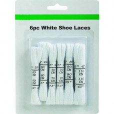 6-piece White Shoe Laces